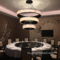 GDining Room Круглая стеклянная светодиодная люстра Подвесной светильник